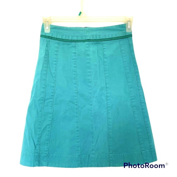 Anthropologie Sitwell Womens Skirt 0 Green St. Patrick's Thread Textured Boho - Picture 1 of 12